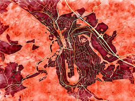 Map of Arnsberg with the style 'Amber Autumn' by Maporia