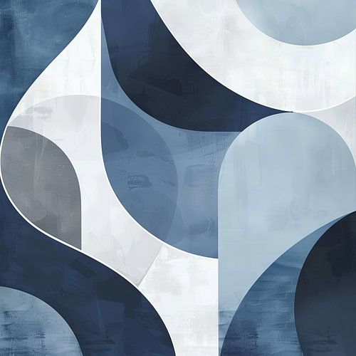 Abstracte kunst in blauwtinten
