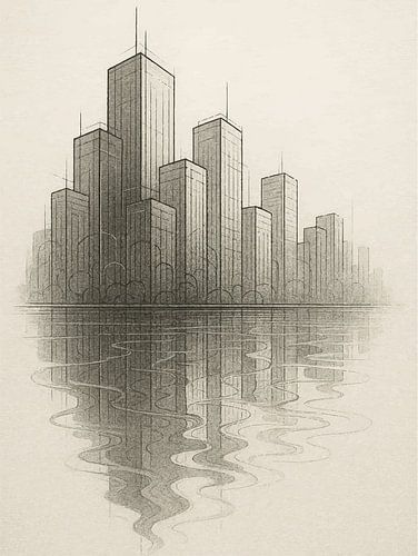 Minimalist City Skyline Sketch