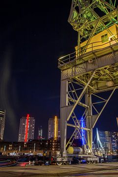 Rotterdam bei Nacht Alter Hafen von Marion Raaijmakers