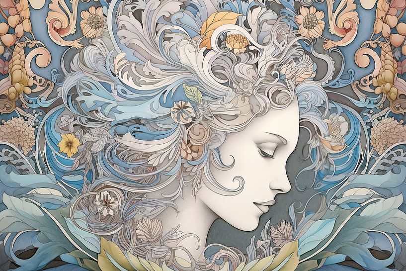 Peinture Chuchotements de bonheur | Intérieur calme par La collection ARTEO