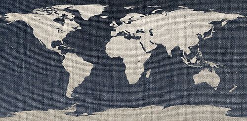 Wereldkaart - jute