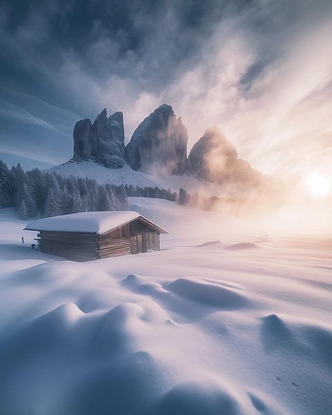 Winter in den Bergen von fernlichtsicht