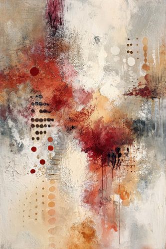 Rood abstract schilderij - Krachtig expressief kunstwerk