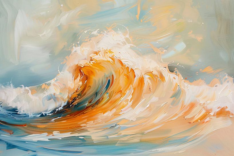 Abstract painting of dynamic wave by Art & Soul Creations