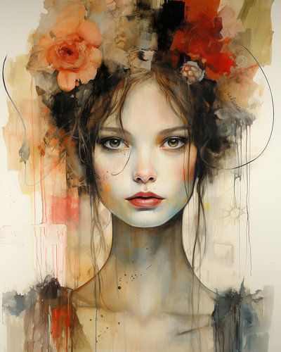 Portrait moderne : "Flower power&quot ;