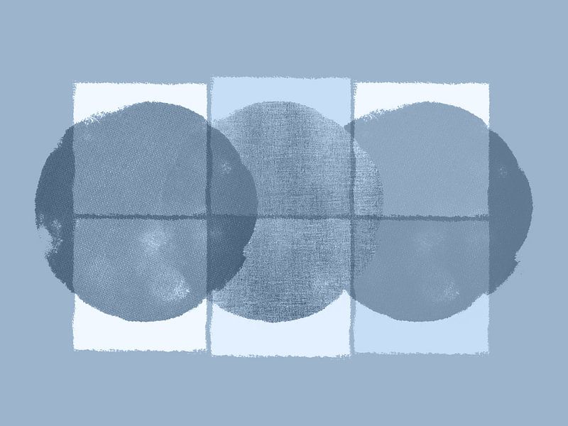 Scandinavian minimalism blue gray monochrome by Mad Dog Art