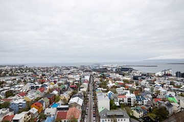 Vue de Reykjavík depuis Hallgrímskirkja | Photographie de voyage sur Kelsey van den Bosch