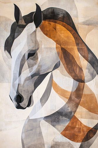 Abstract paard in aardetinten