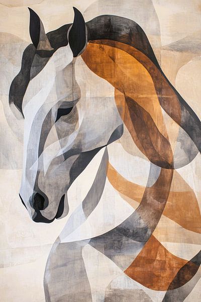 Abstract horse in earth tones by Imperial Art House