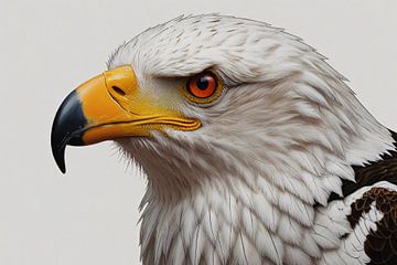Le regard majestueux d'un aigle sur De Muurdecoratie