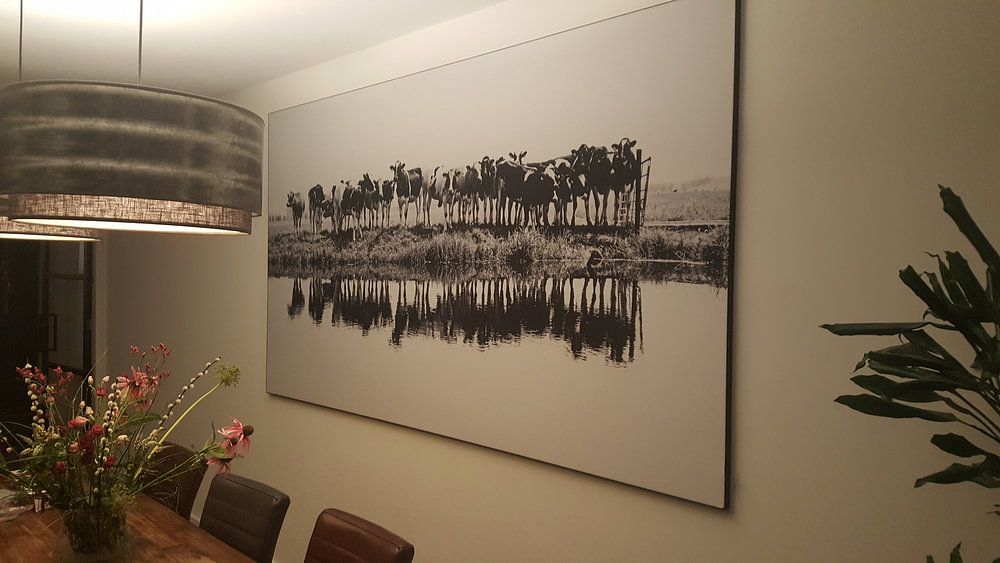 Kühe in einer Reihe (schwarz/weiß) von Annemieke van der Wiel