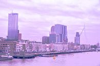 Rotterdam - Erasmusbrug en omgeving - in paars-lila tinten par Ineke Duijzer Aperçu