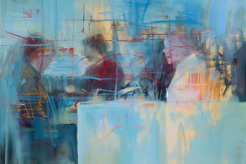 Urban Café – Dynamisches Graffiti-Gemälde von BowiScapes Abstrakt und digitale Kunst