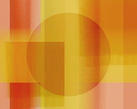 Abstrakt in neonfarbenen Erdtönen. Gelb und Terra. von Dina Dankers