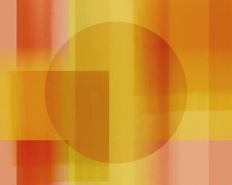 Abstrakt in neonfarbenen Erdtönen. Gelb und Terra. von Dina Dankers