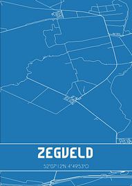Blueprint | Carte | Zegveld (Utrecht) sur Affiches de lieux