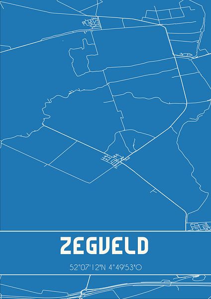 Blauwdruk | Landkaart | Zegveld (Utrecht) van Stad & Wand