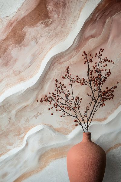 Terracotta Dreams, Brown Vase &amp; Berries by Bianca ter Riet