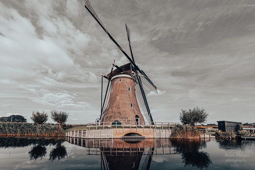 Windmill in Sepia. by Brian Morgan