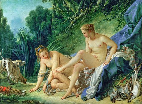 Naakte godin Diana rust uit na haar bad, François Boucher, 1742