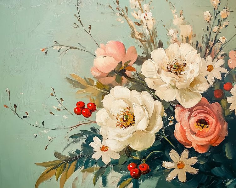 Blumenarrangement in Pastell von Thea