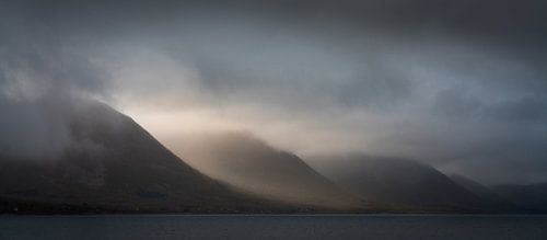 Fjord landscape in the clouds