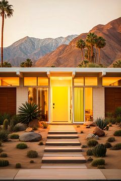 Retro zonsondergang in Palm Springs van Philippe HUGONNARD