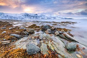 Noors fjord zonsondergang van Sander Meertins