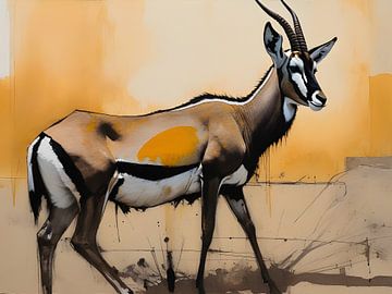 Gazelle in Afrikaanse hitte van Wolfsee