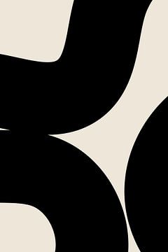 Schwarze wellenförmige Formen. Modern Abstrakt VIII von Dina Dankers