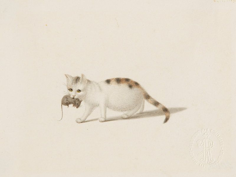 Gottfried Mind - Young cat with prey (c. 1800) by Hernâni Fernandes Tavares e Sousa