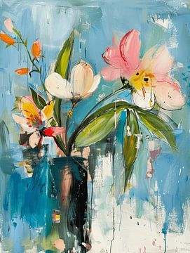 Bloemen, kleurrijk schilderij van Studio Allee