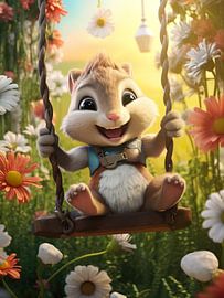 Een vrolijke eekhoorn