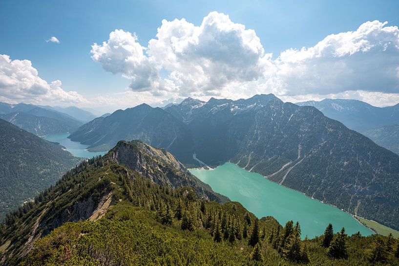 Wide view over the Heiterwanger Lake and Plan Lake by Leo Schindzielorz
