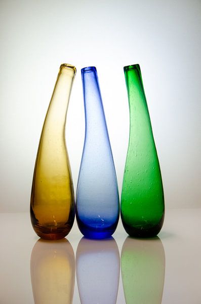 Coloured vases by Nathalie De Saegher