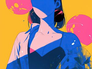 Frau und Farben