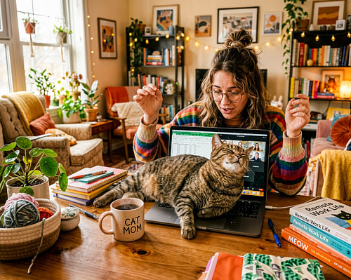 Cat Sleeps On Laptop During Meeting
