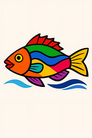 Colourful fish in a modern illustration by DesignDoodle