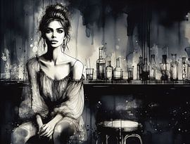 Vrouw aan de bar... van Ans Bastiaanssen