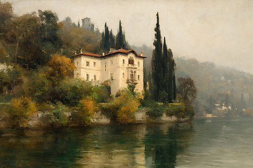 Brume matinale au bord du lac de Côme