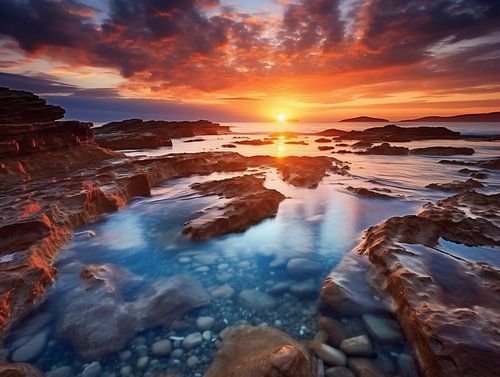 L'heure dorée au bord de la mer