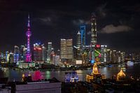 Skyline van Shanghai, Bund, World Financial Center, Oriental Pearl Tower in Shanghai, China