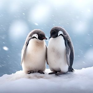 twee jonge pinguins