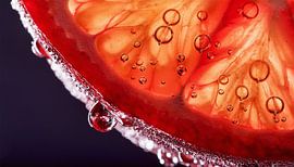 Gedetailleerde close-up van een plak vers fruit