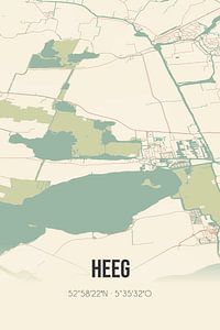 Vintage map of Heeg (Fryslan) by Rezona