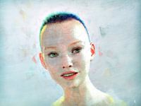 Vrouw met blauw haar
