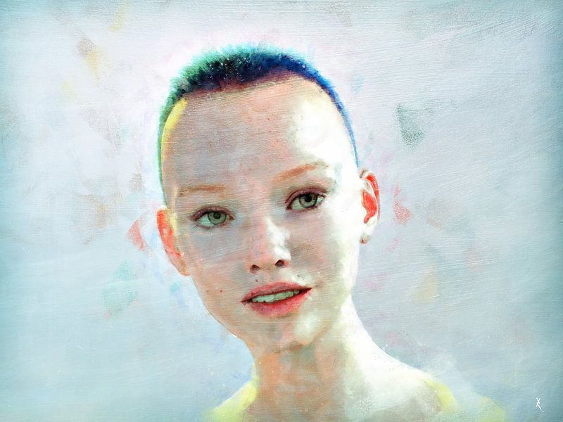 Vrouw met blauw haar van Ralf Zeigermann