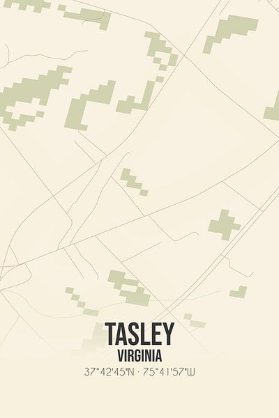 Vintage map of Tasley (Virginia), USA. by Prints of Place