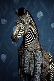Classic portrait of a zebra by Vlindertuin-Art